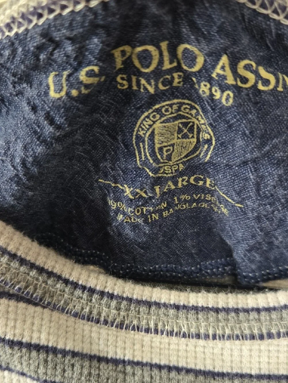 Ralph Lauren Dark Gray Light Gray Striped Long Sleeve Crew